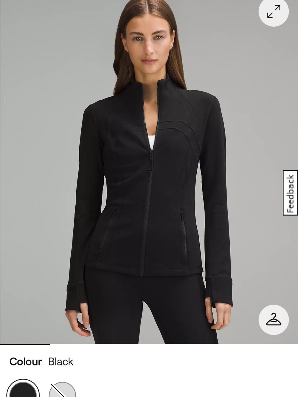 lululemon athletica Black Fitted Zip-Up Jacket